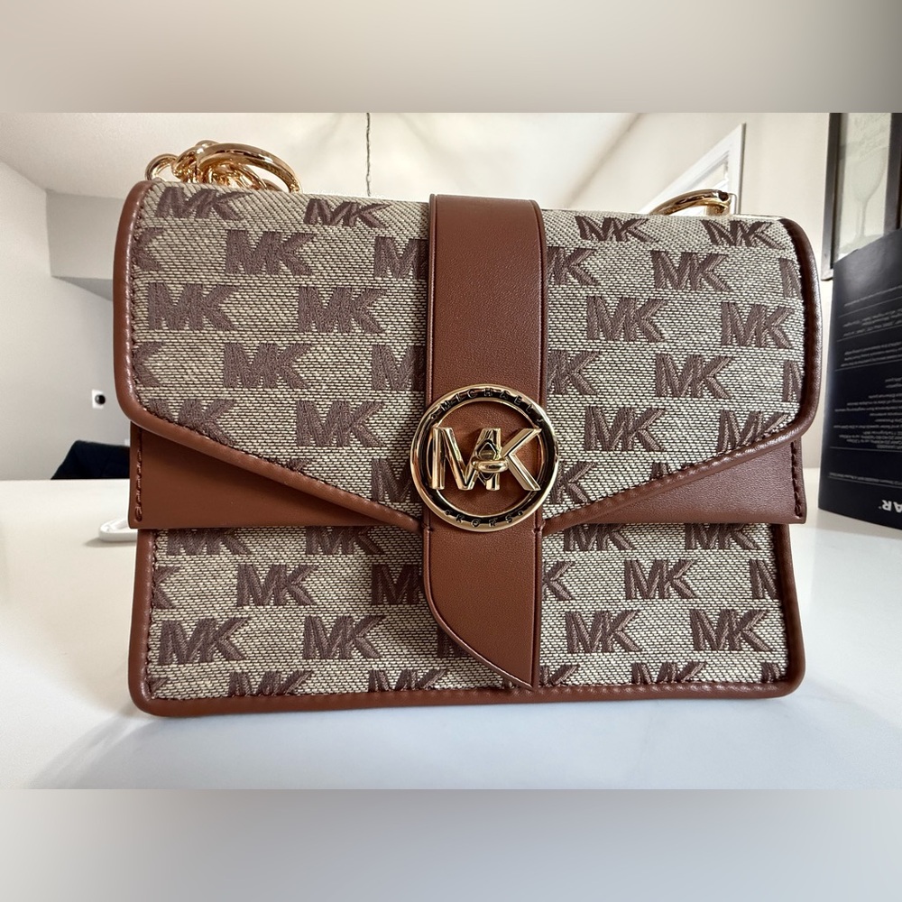 Michael Kors Greenwich Crossbody Beige/ Ebony NWT